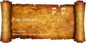 Pap Dusán névjegykártya