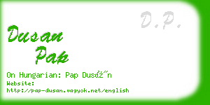 dusan pap business card